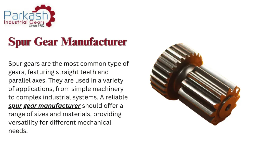 spur gears are the most common type of gears