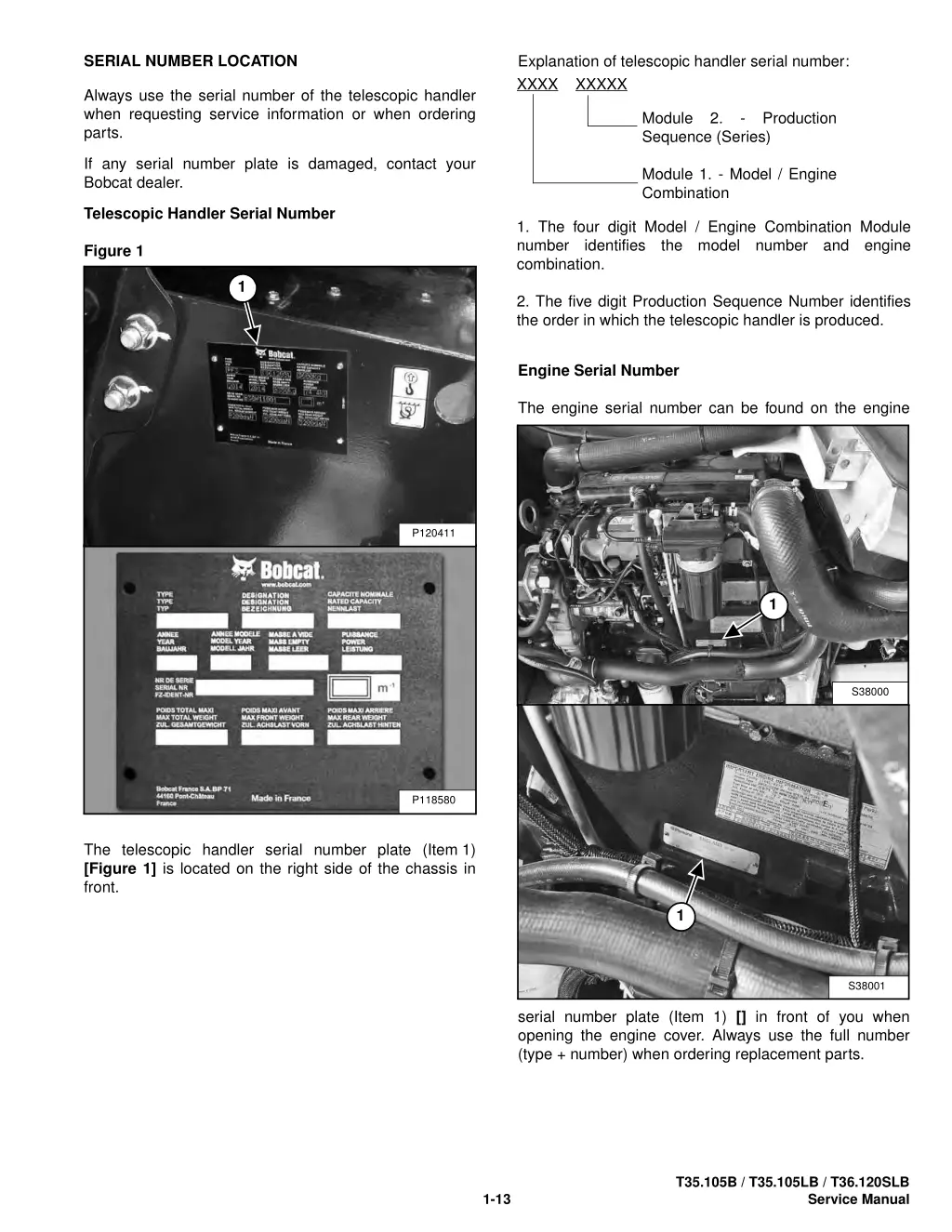 explanation of telescopic handler serial number