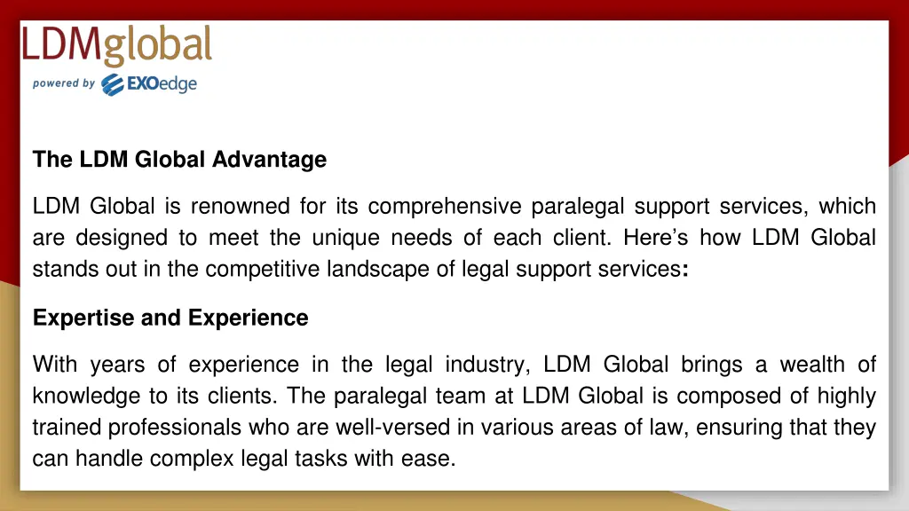 the ldm global advantage