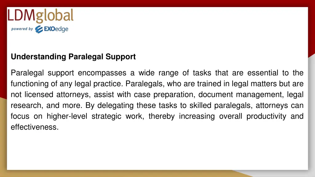 understanding paralegal support