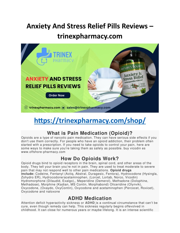 anxiety and stress relief pills reviews
