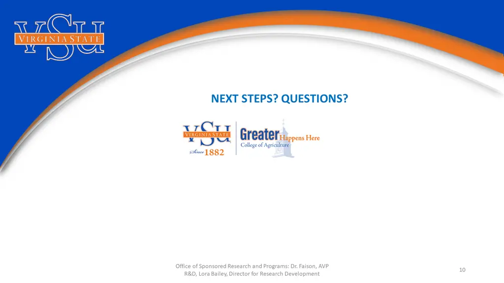 next steps questions