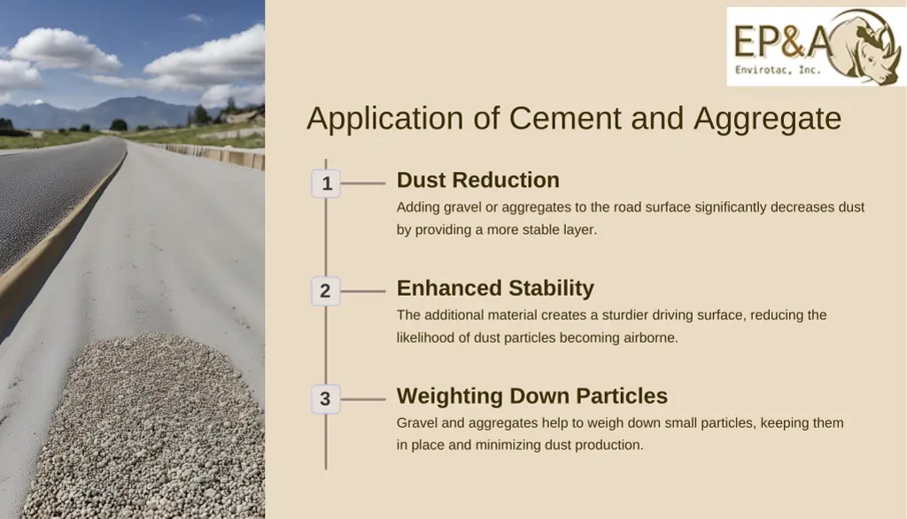 application of cement and aggregate