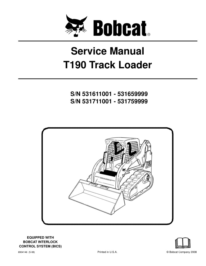 service manual t190 track loader