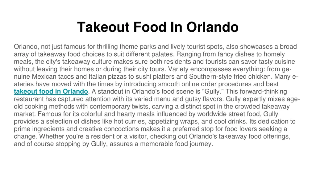 takeout food in orlando