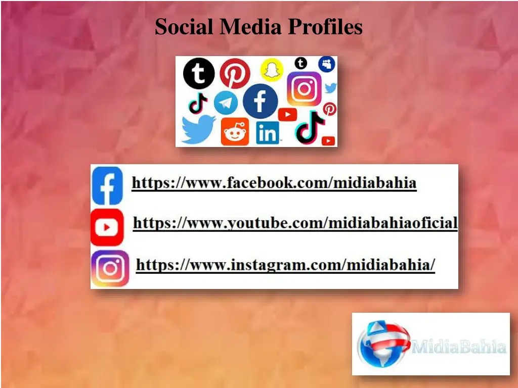 social media profiles