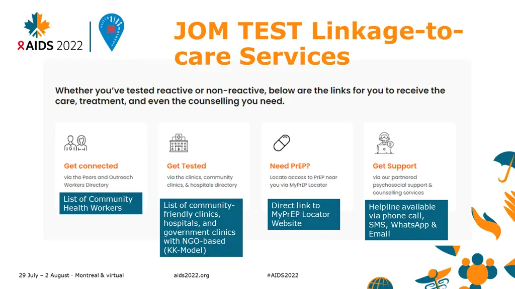 jom test linkage to care services