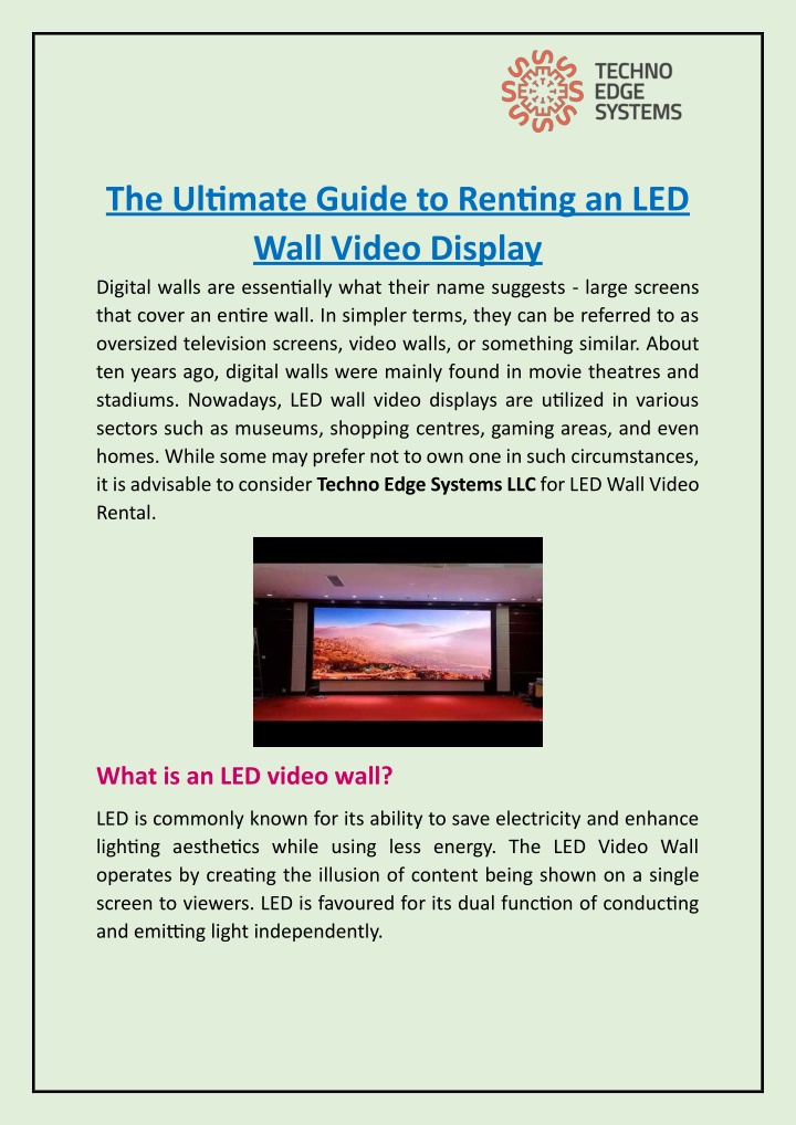 the ultimate guide to renting an led wall video