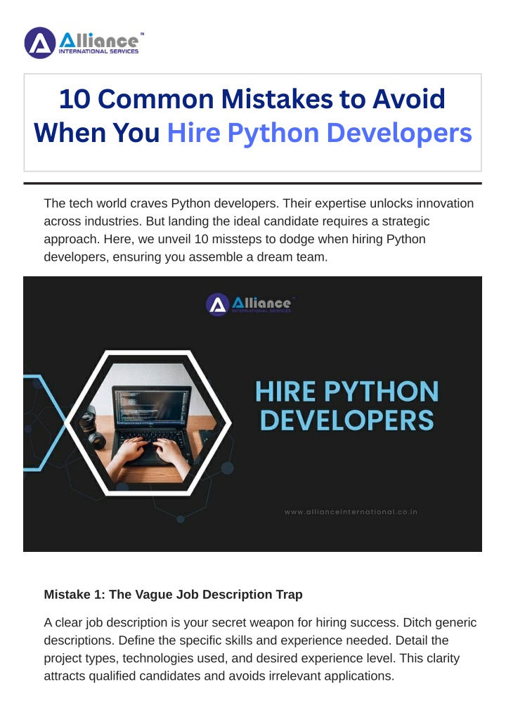 10 common mistakes to avoid when you hire python