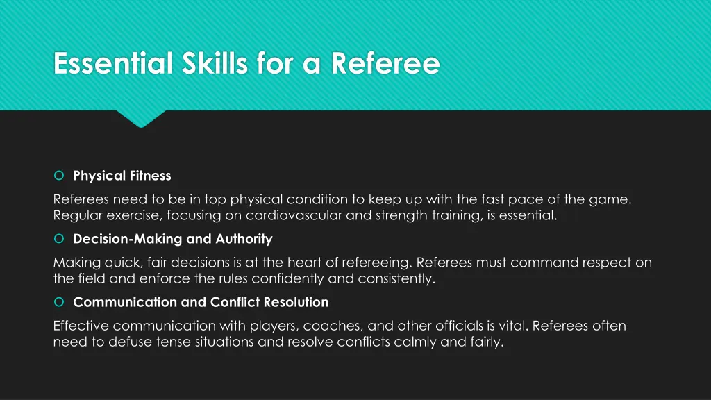 essential skills for a referee