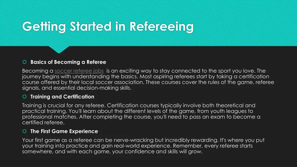 getting started in refereeing