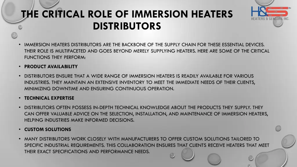 the critical role of immersion heaters