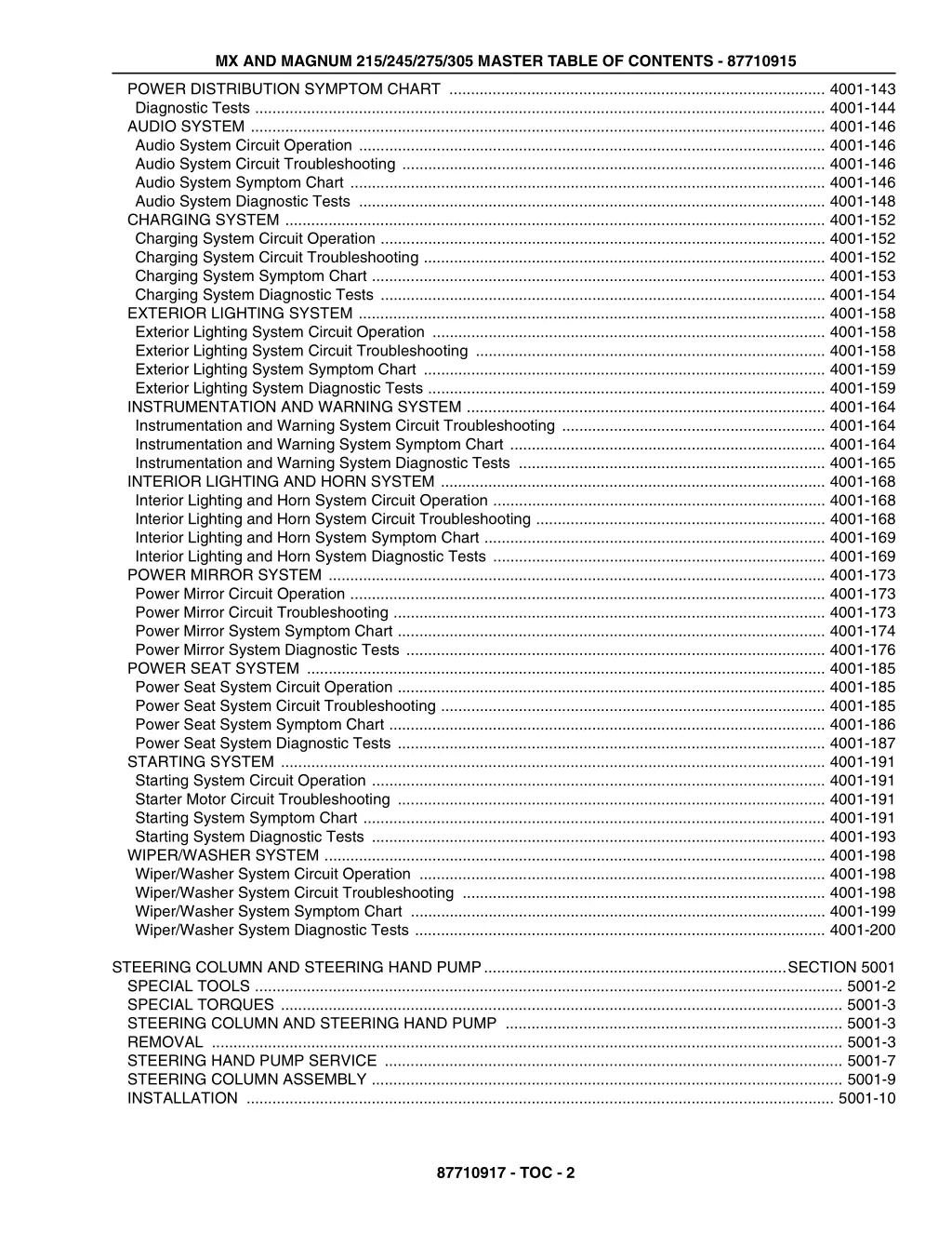 mx and magnum 215 245 275 305 master table 1