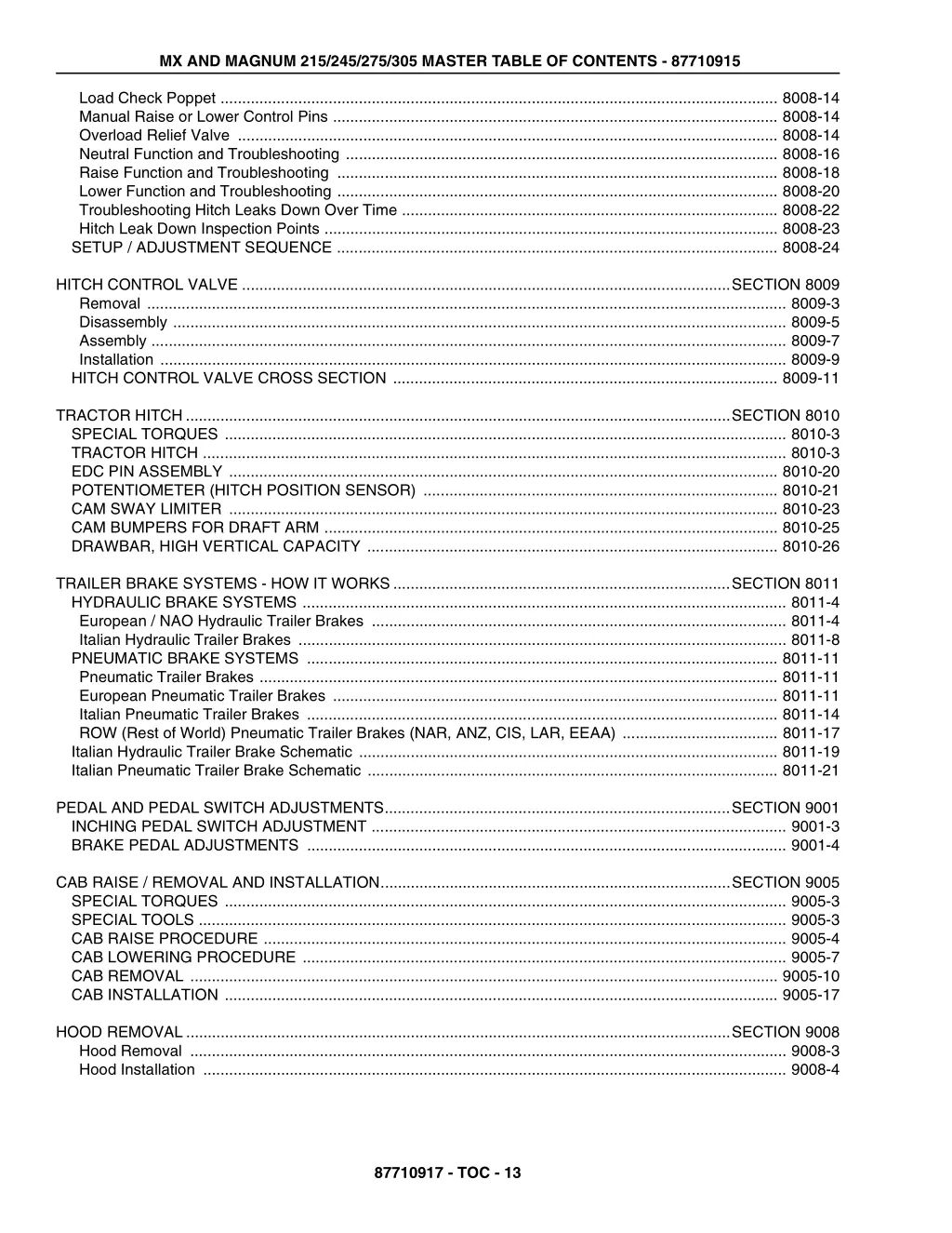 mx and magnum 215 245 275 305 master table 12