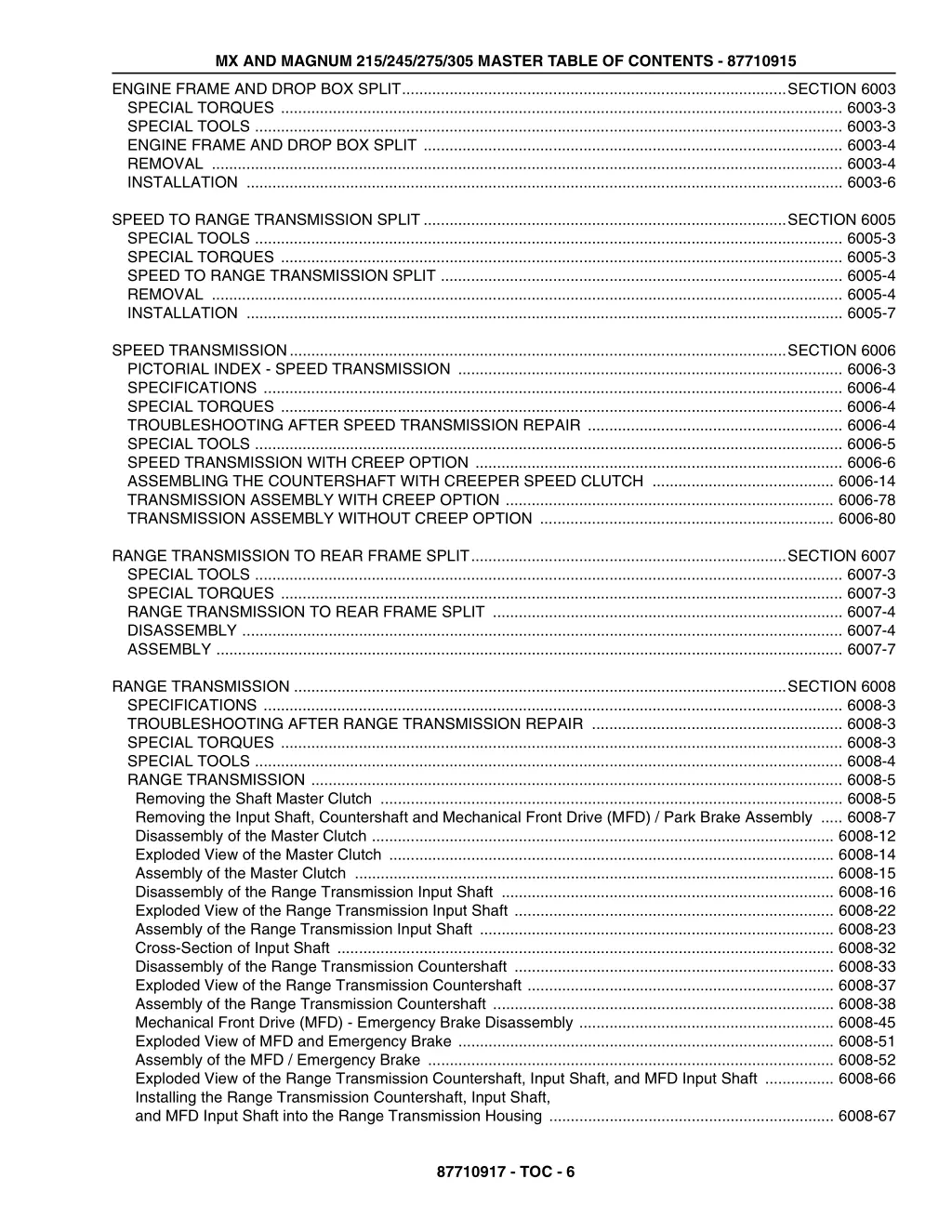 mx and magnum 215 245 275 305 master table 5