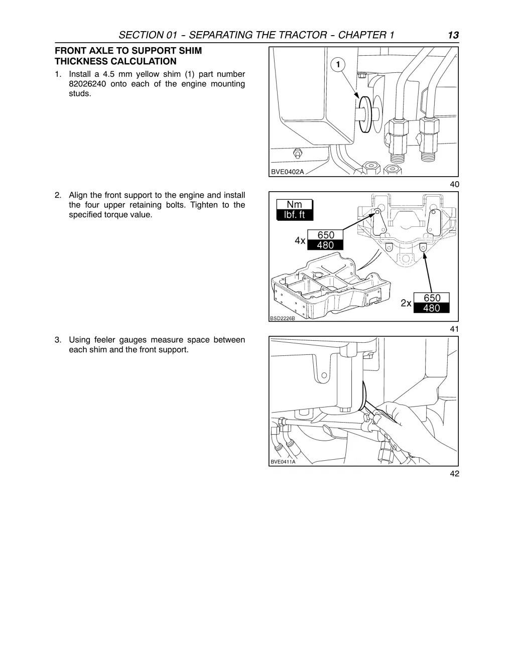 section 01 separating the tractor chapter 1 front