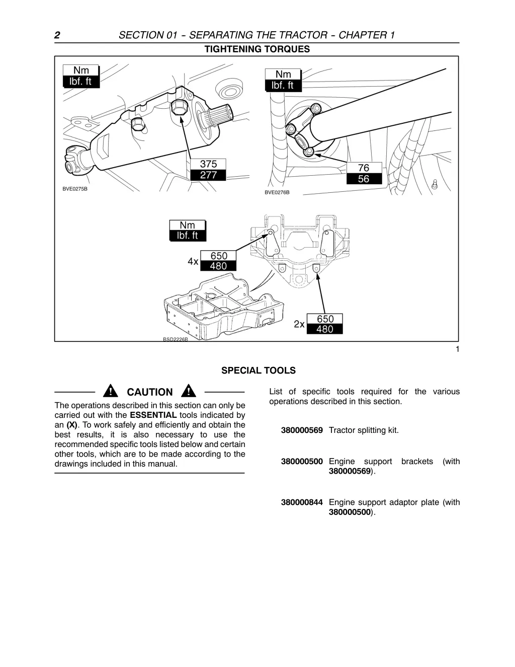 section 01 separating the tractor chapter 1