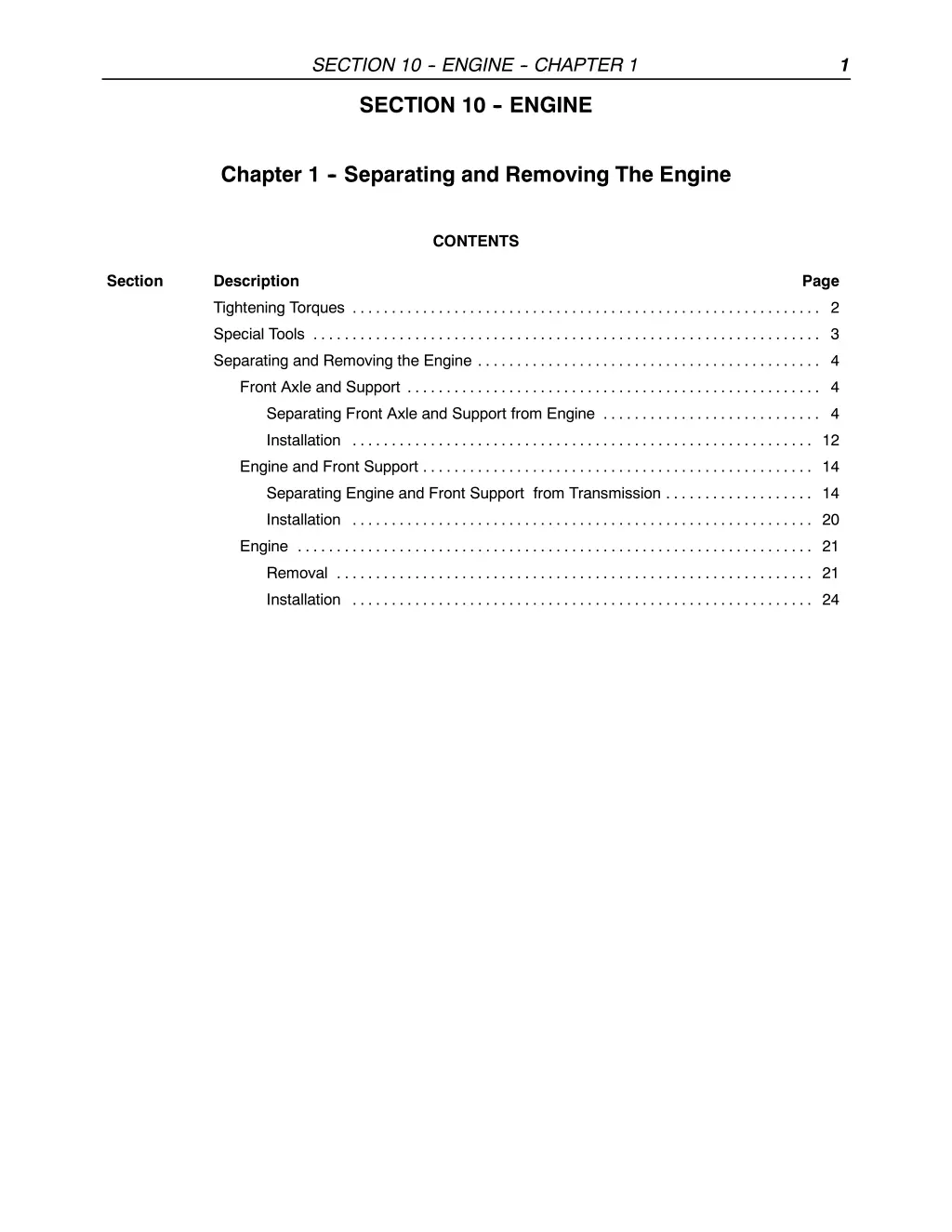 section 10 engine chapter 1