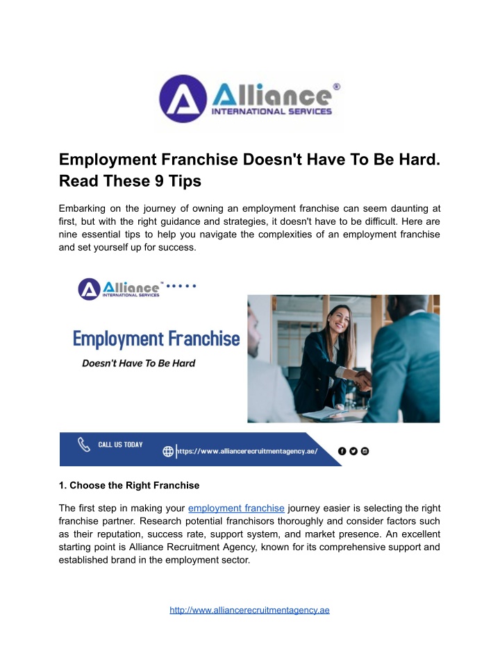 employment franchise doesn t have to be hard read