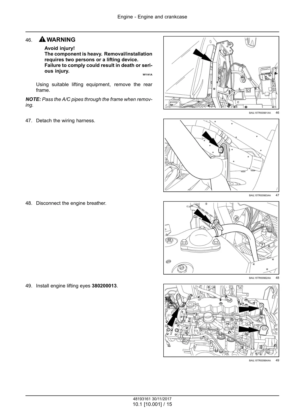 engine engine and crankcase 12