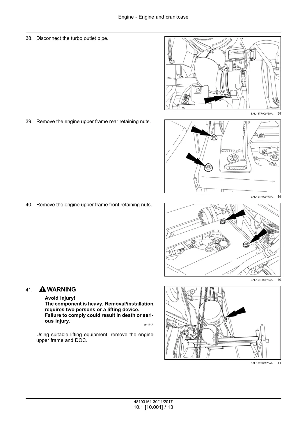 engine engine and crankcase 10