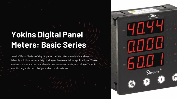 yokins digital panel meters basic series