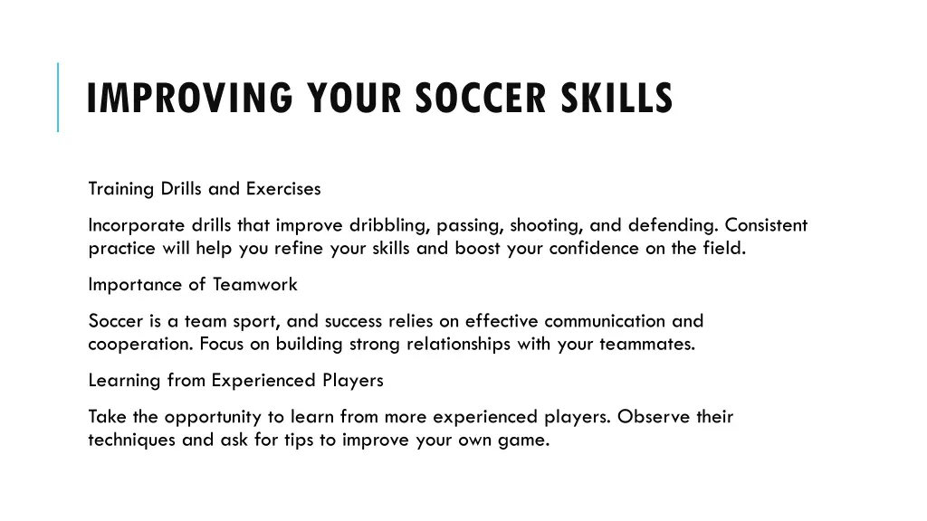 improving your soccer skills