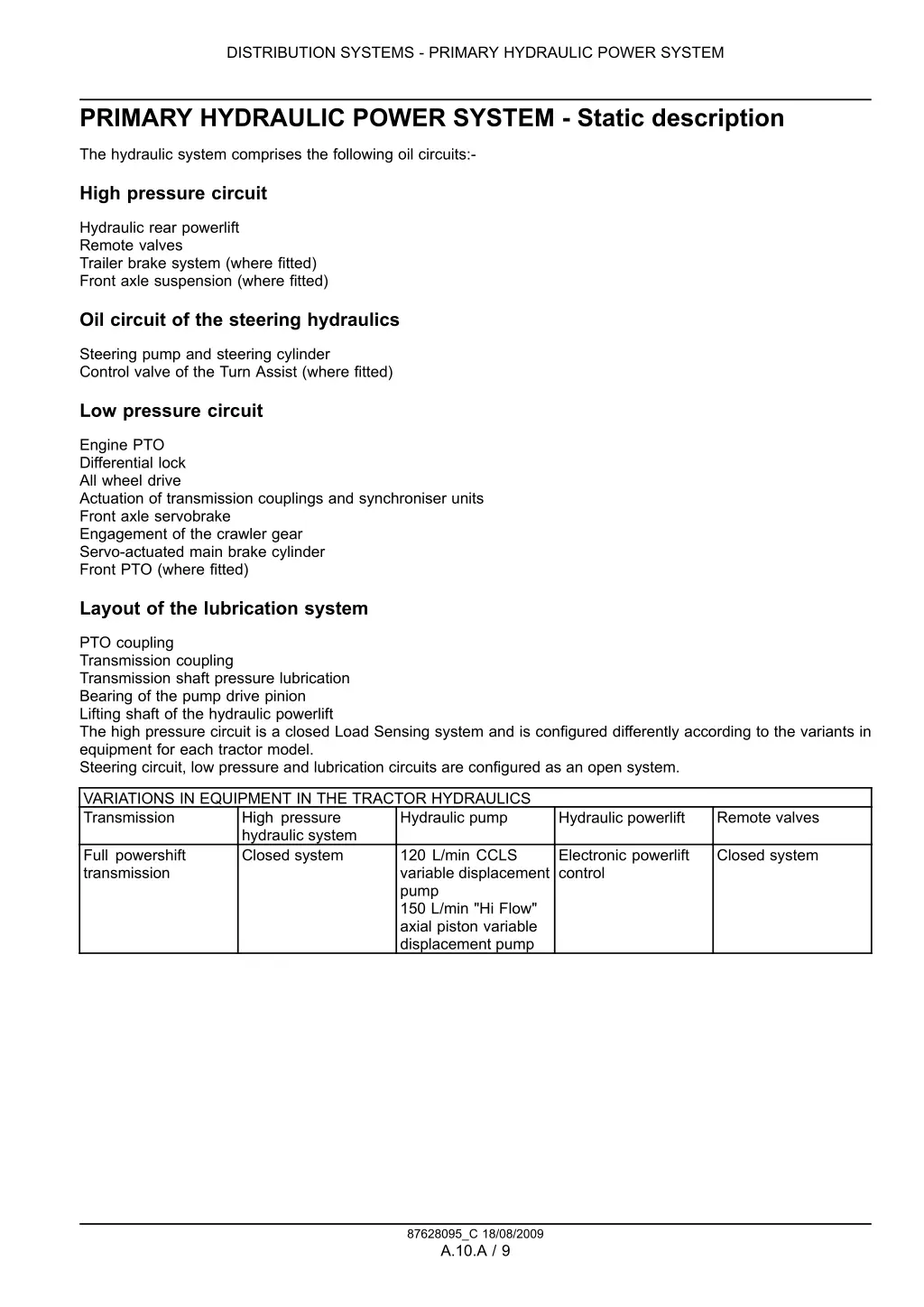 distribution systems primary hydraulic power 5