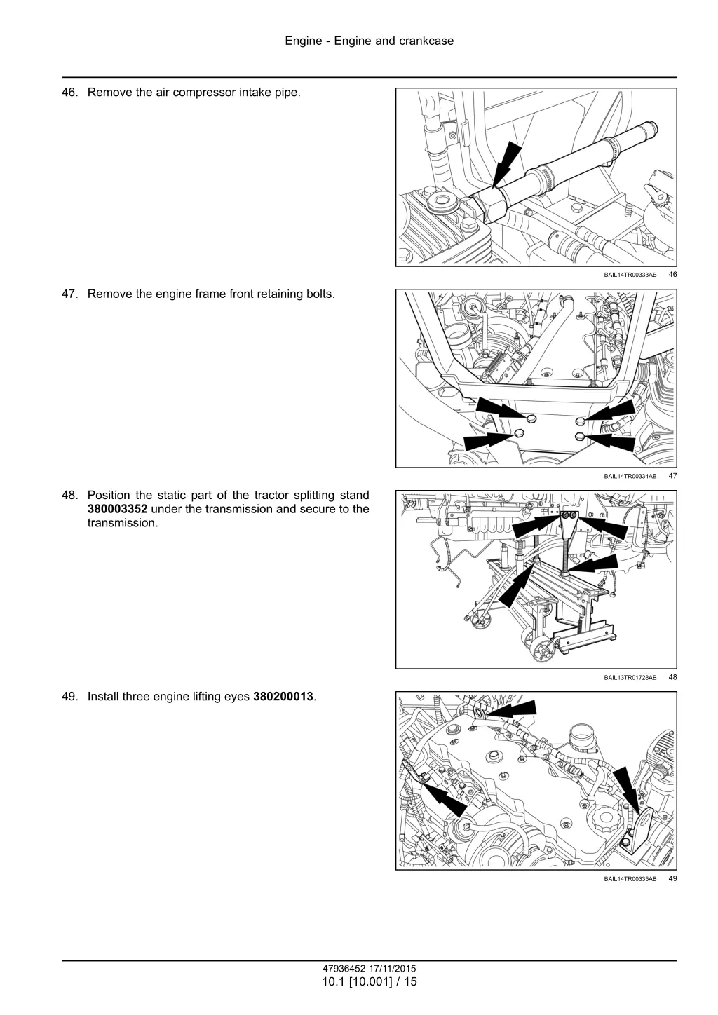 engine engine and crankcase 12