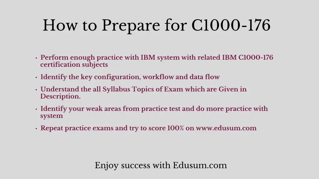 how to prepare for c1000 176