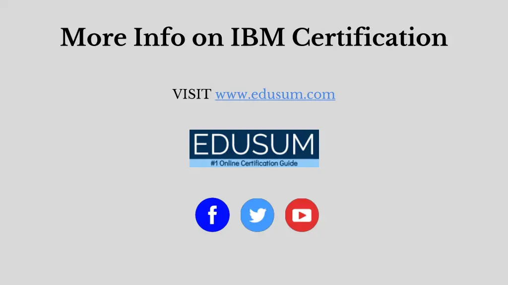 more info on ibm certification