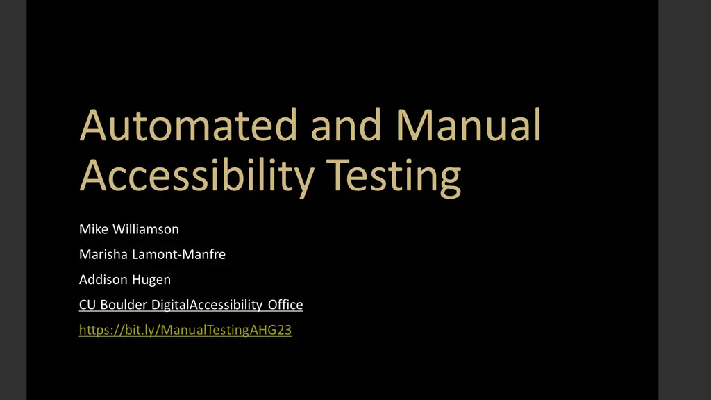 automated and manual accessibility testing