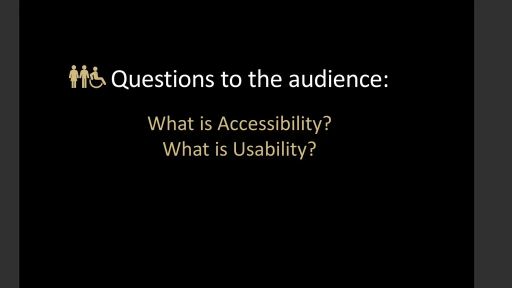 questions to the audience