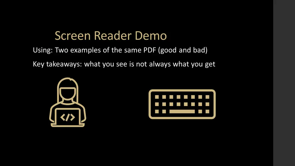 screen reader demo using two examples of the same