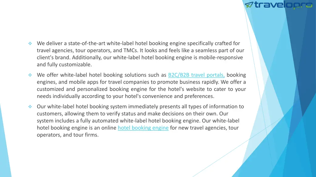 we deliver a state of the art white label hotel