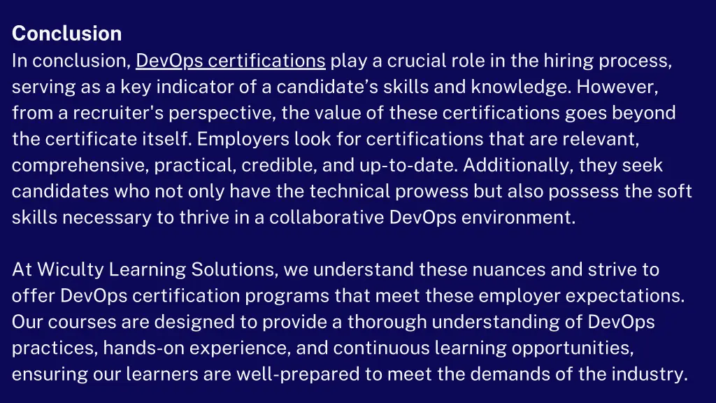 conclusion in conclusion devops certifications