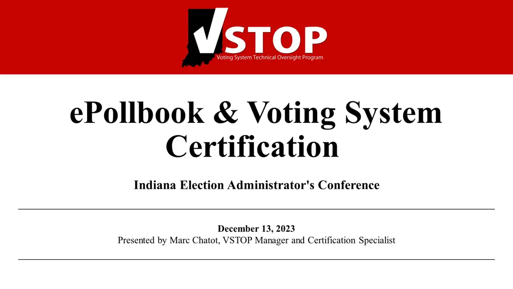 epollbook voting system certification