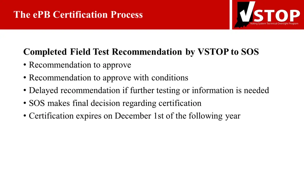 the epb certification process