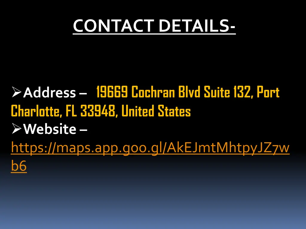 contact details