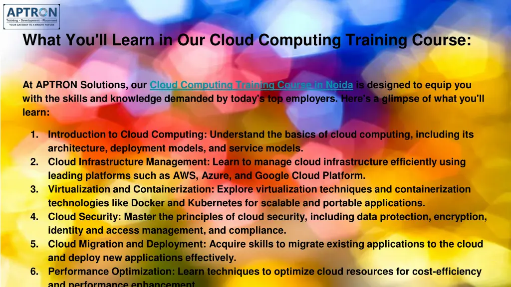 what you ll learn in our cloud computing training