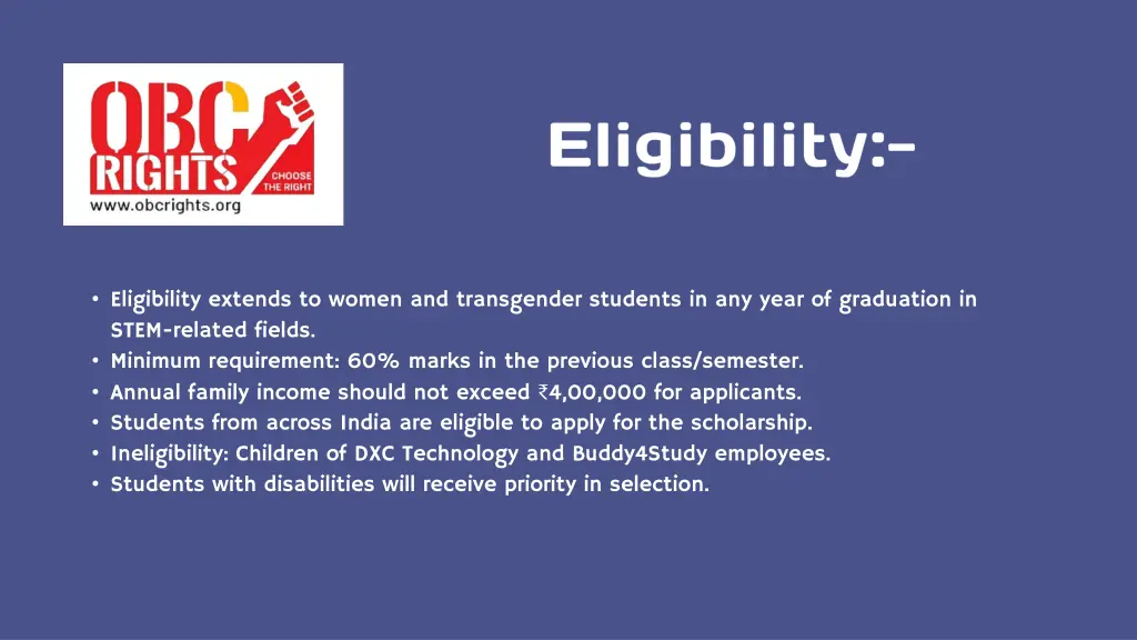 eligibility extends to women and transgender