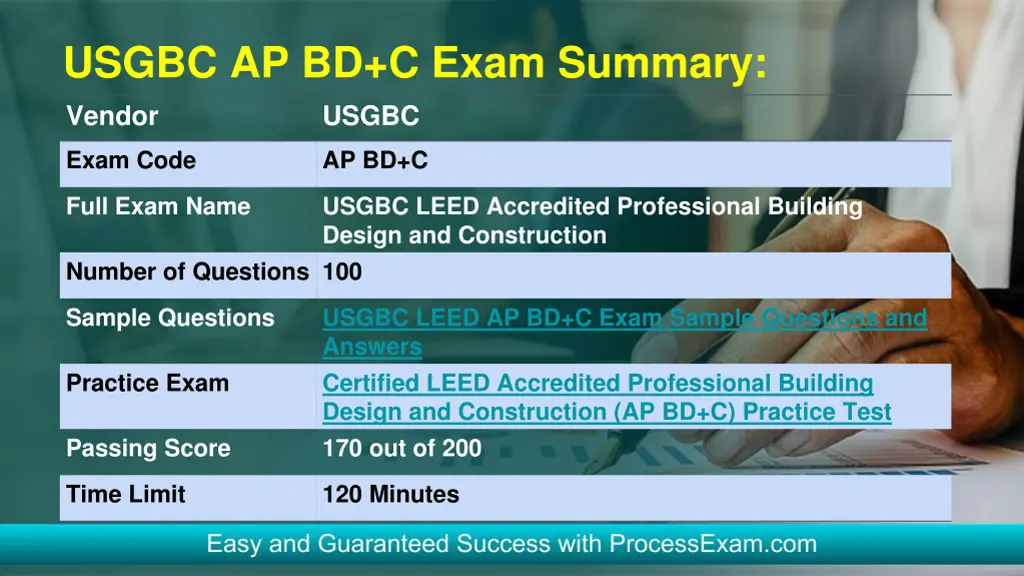 usgbc ap bd c exam summary vendor usgbc