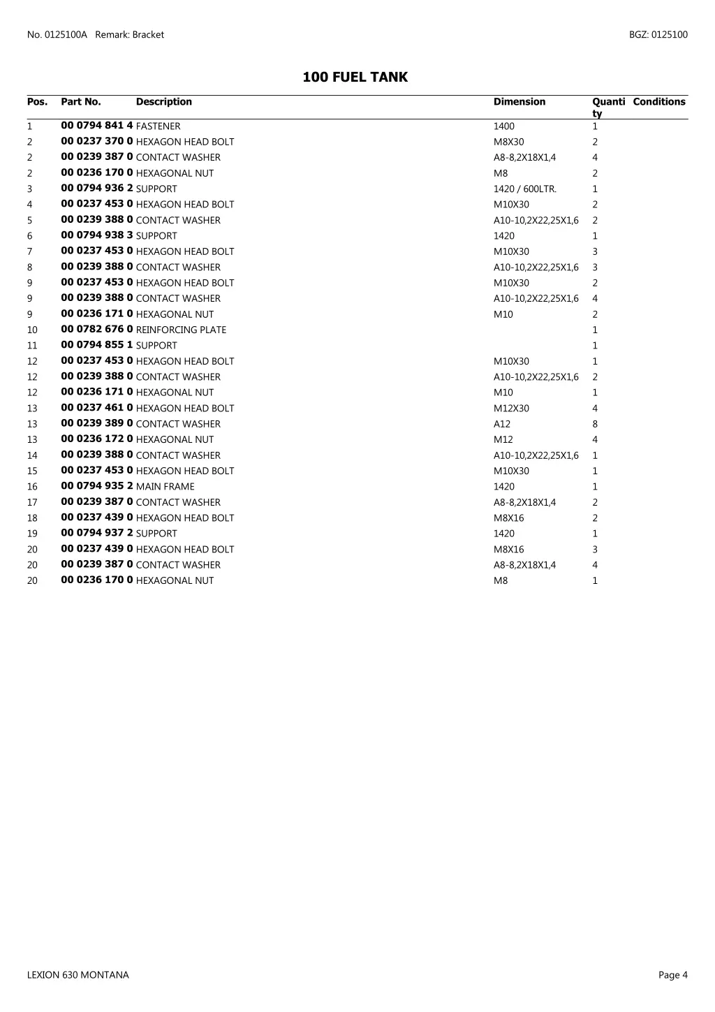 no 0125100a remark bracket 1