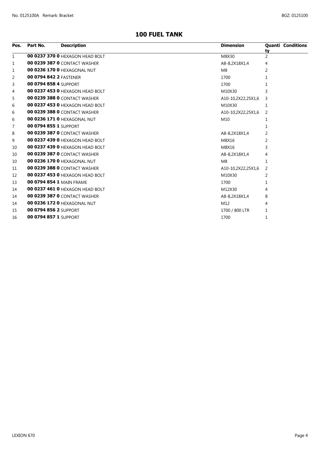 no 0125100a remark bracket 1