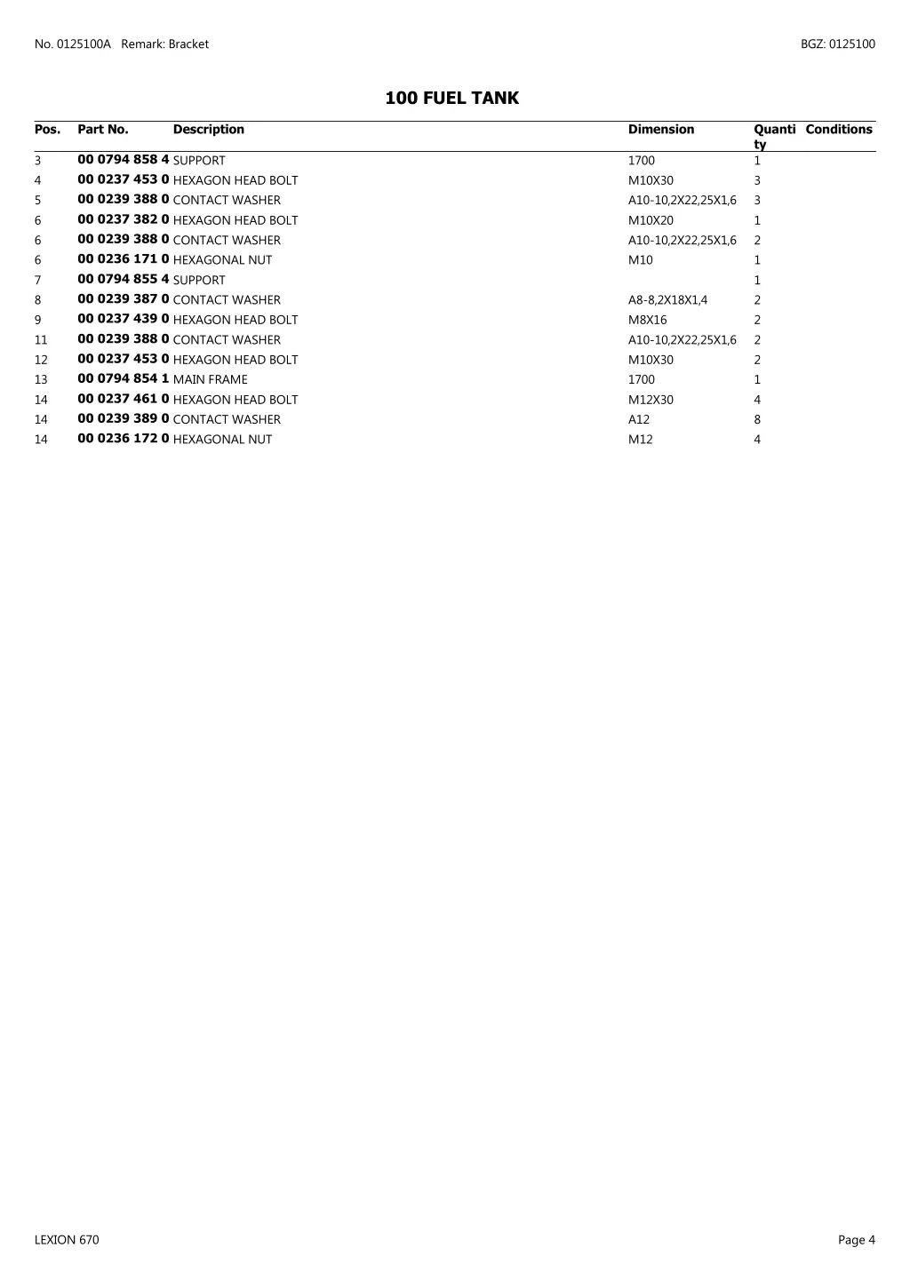 no 0125100a remark bracket 1