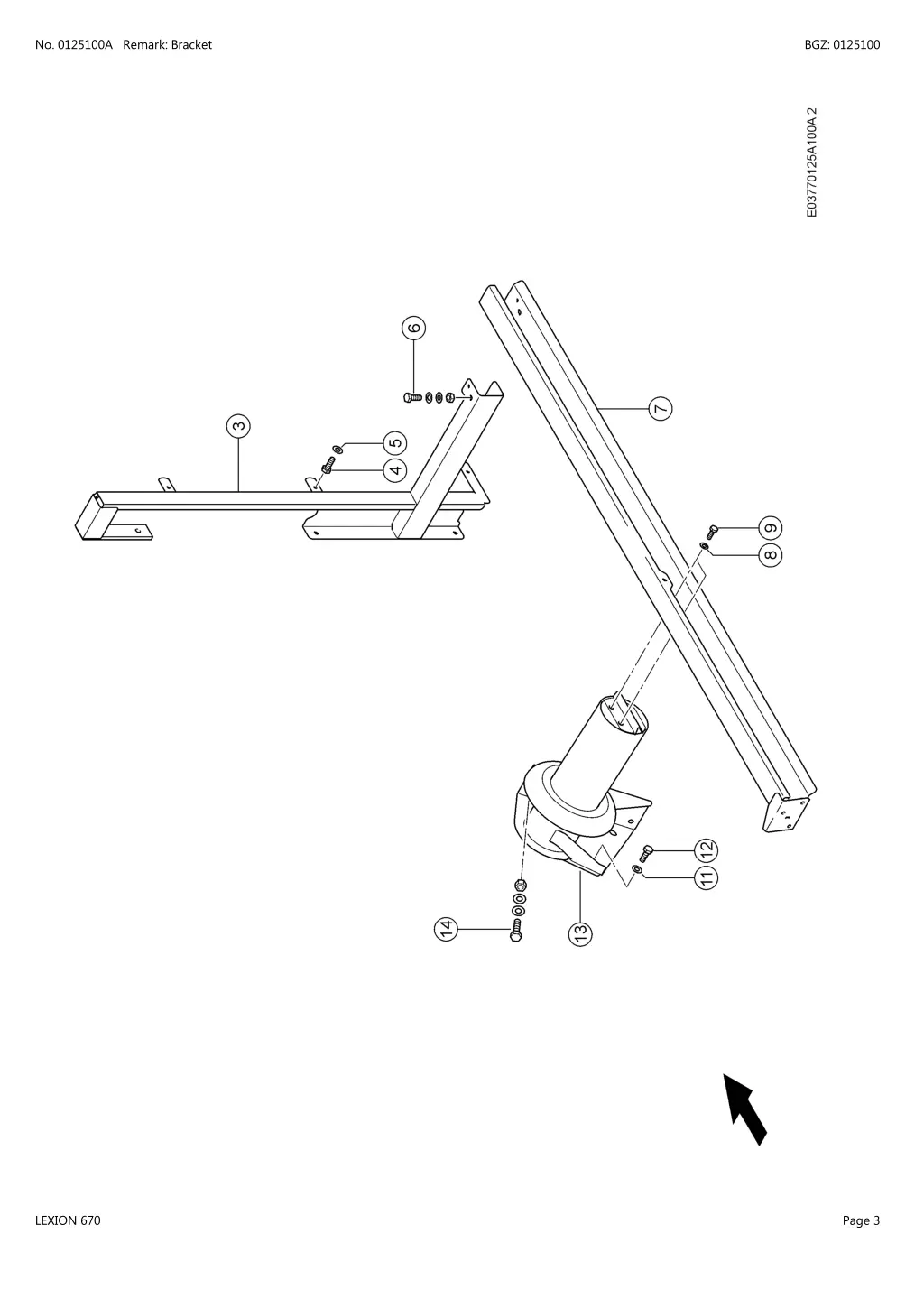 no 0125100a remark bracket