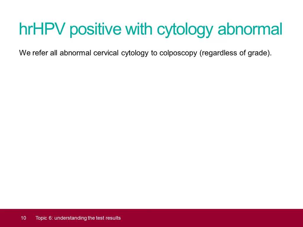 hrhpvpositive with cytology abnormal