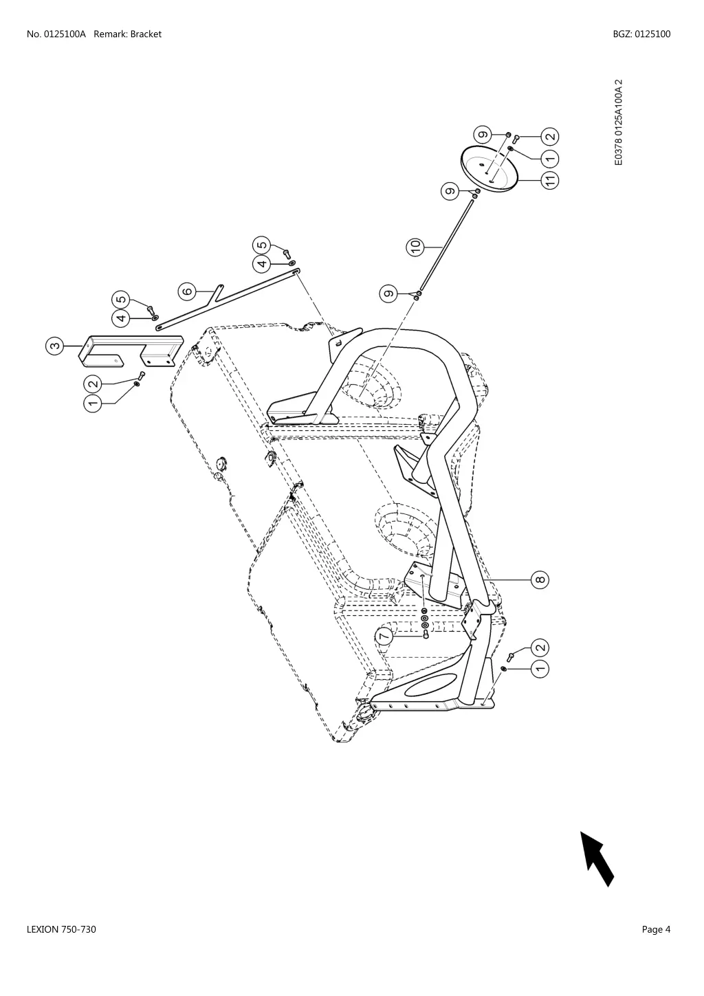 no 0125100a remark bracket