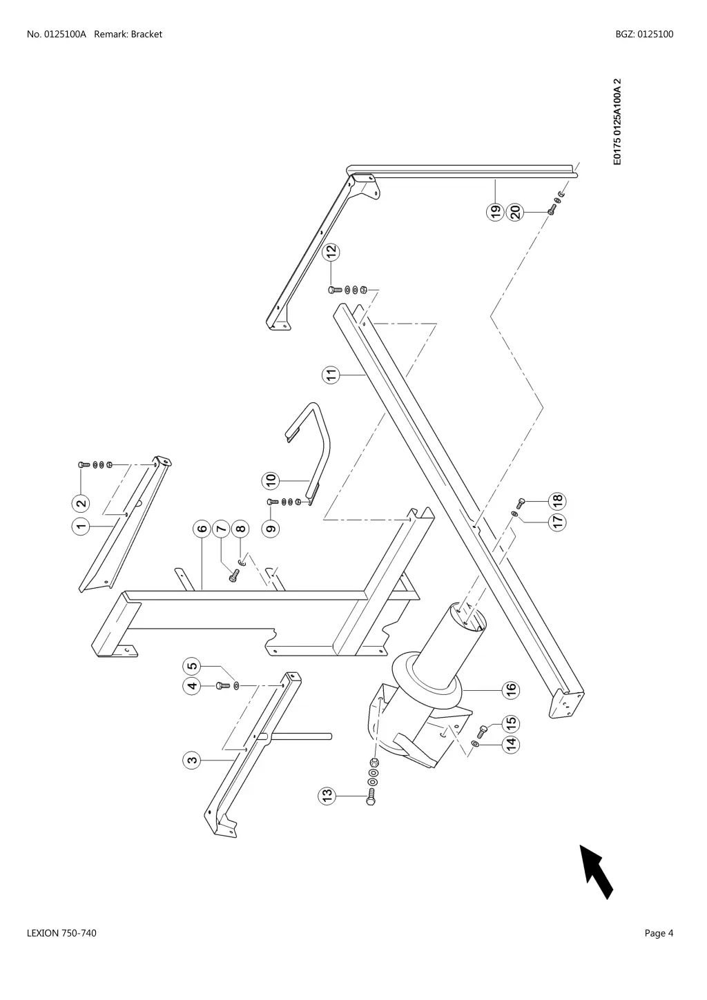 no 0125100a remark bracket