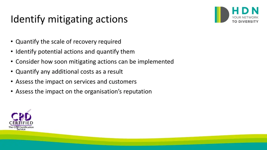 identify mitigating actions